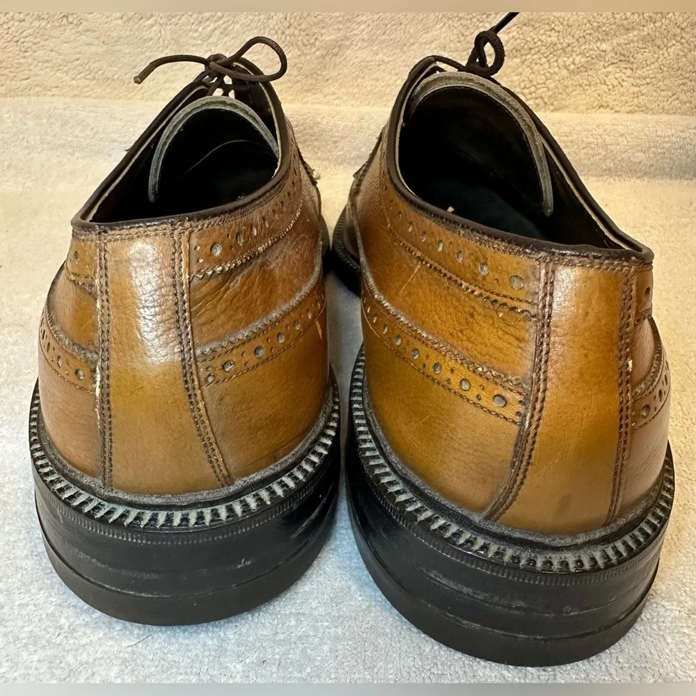 Stacy-Adams men’s oxford dress shoes leather pattern trim‎ detail Size 9 USA